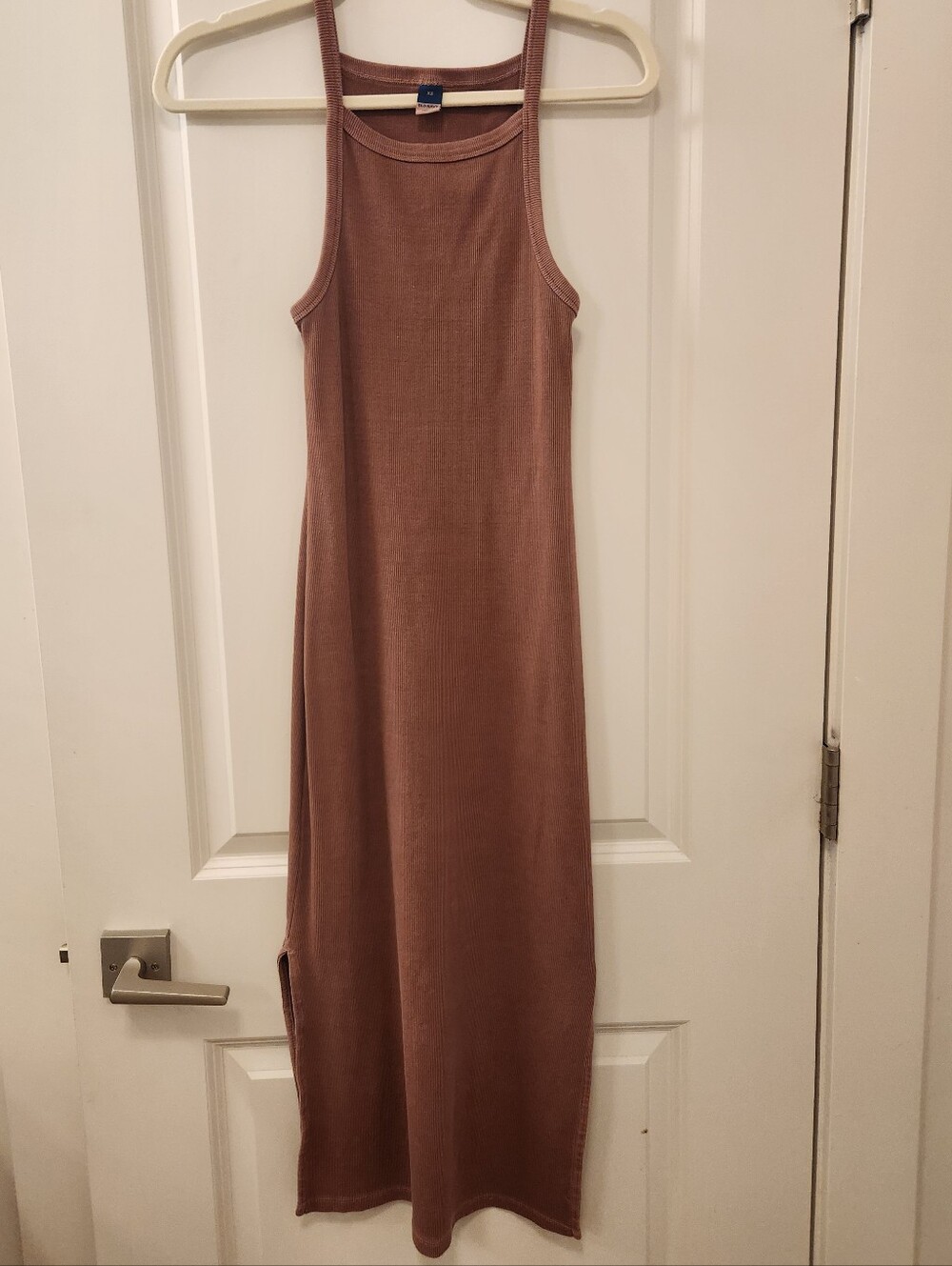 Ribbed Tank Midi Dress in Mauve